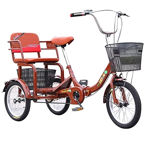 Folding Bike : zyy Adult Trike 1 Speed 3-Wheel 16-Inch Folding Adult Trikes for Seniors with Shopping Basket Bicycles with Cargo Basket for Shopping for Recreation Shopping Picnics Exercise Men's Women's Bike