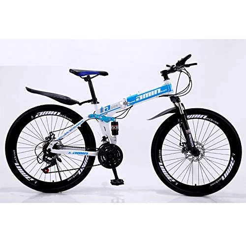 Folding Bike : ZZKK Folding Bicycle Adult Car Sports Model Universal High Carbon Steel Portable Adult Travel Style Pedal Racing, 24speed