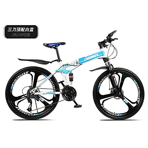 Folding Bike : ZZKK Folding Bicycle Adult Car Sports Model Universal High Carbon Steel Portable Adult Travel Style Pedal Racing, 27speed