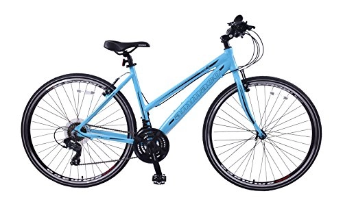 Hybrid Bike : AMMACO CS300 WOMENS HYBRID SPORTS BIKE 700C WHEEL 21 SPEED ALLOY 16" FRAME BLUE