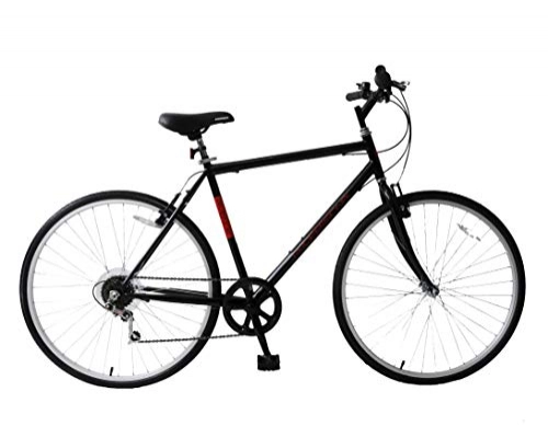 Hybrid Bike : Ammaco. Professional Avenue 700c Mens Hybrid City Trekking Tourist Commuter Bike 21" Frame 6 Speed Black / Red