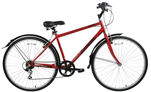 Hybrid Bike : Ammaco Professional City 700c Wheel Hybrid Trekking Touring Mens Town Commute 6 Speed Bike 22" Frame Red