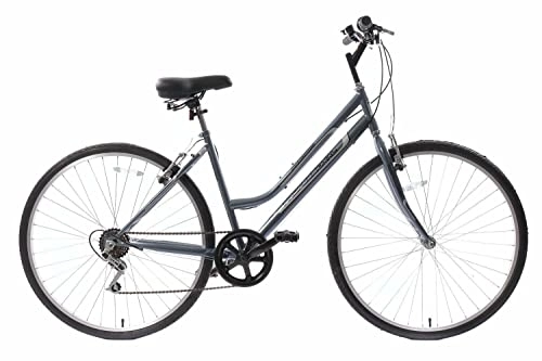 Hybrid Bike : Ammaco Professional Premium 700c Wheel Hybrid City Womens Bike Grey (16 Inch Frame)