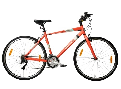 Hybrid Bike : Ammaco Rapide Mens Sports Hybrid Bike 700c Wheel 18" Alloy Frame 21 Speed Copper Red