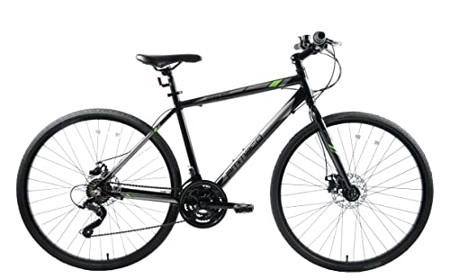 Hybrid Bike : Ammaco Ridgeway 700c Mens Sports Hybrid Commuter Fitness Bike 21 Inch Frame Black