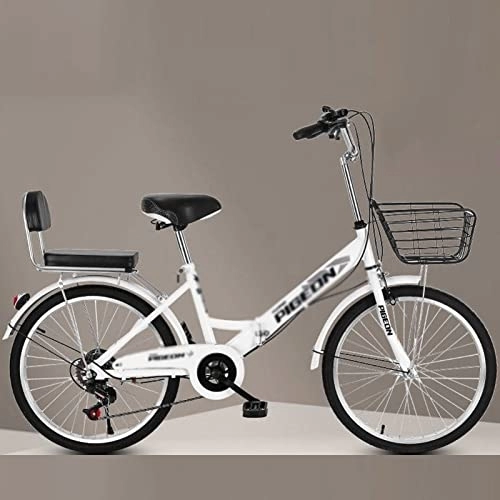 Hybrid Bike : Dushiabu Adult Bike Hybrid Bikes for Men and Women, Featuring City steel Frame, 7-Speed Drivetrain with 22 / 24 Inch Wheels For Adult Men Women, White-22inch