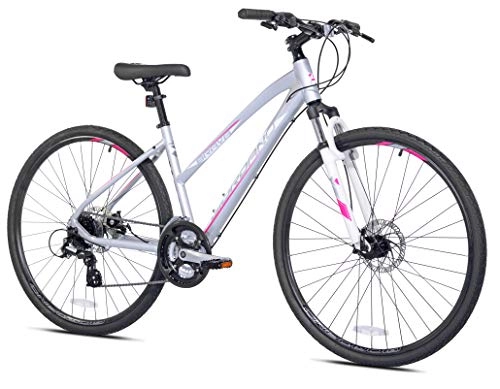 Hybrid Bike : GIORDANO Women's Brava Hybrid Bike Bicycle, Silver, M