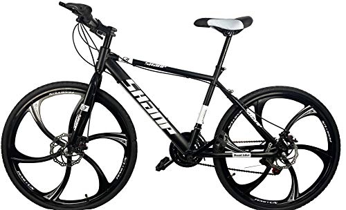 Hybrid Bike : HRB01 Hybrid Road Bike White or Black 24 Speed 26" Inch 6 Spoke Wheel Carbon Hybrid Mountain Road Bike 2 x Disc Brakes (Black)