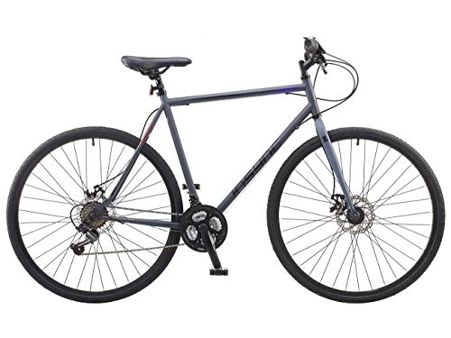Hybrid Bike : Insync Crater Men's Hybrid Bike With Lightweight Alloy Wheels & 20 / 22-Inch Steel Frame, 18-Speed Sunrun Gearing & Sunrun Shifters, Freewheel 6 Speed Index 14-28T, Mechanical Disc Brakes, Black Colour
