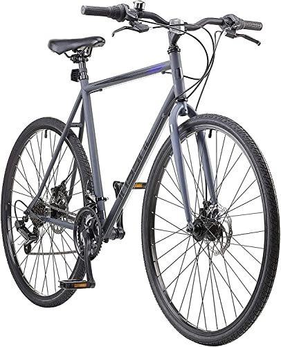 Hybrid Bike : Insync Crater Mens Hybrid everyday commuting Bike, 20-Inch Wheels, 20-Inch Frame, Disc Brakes, 18 speed Sunrun gearing and shifters, Black Colour