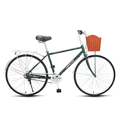 Hybrid Bike : MIAOYO Ultralight Trekking Bicycle, Double V-brake, Hybrid Urban Commuter Road Bikes For Women Male, Single Speed Road Bike, B, 26