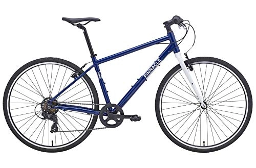Hybrid Bike : Pinnacle Lithium 1 2019 Hybrid Bike Bicycle 7 Speed V Brake 700c Wheels Blue