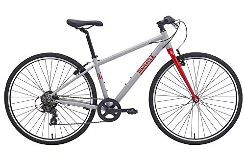 Hybrid Bike : Pinnacle Lithium 1 2019 Womens Hybrid Bike 7 Speed V Brake 700c Wheels Grey