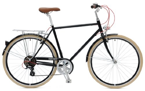 Hybrid Bike : Retrospec Bicycles Diamond Frame Sid-7 Hybrid Urban Commuter Road Bicycle, Black, Large / 55cm