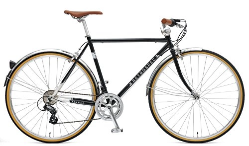 Hybrid Bike : Retrospec Bicycles Kinney 14-Speed Vintage Hybrid Diamond Flat-Bar Frame Bicycle, Black, 58cm / Large