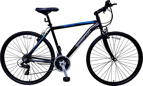 Hybrid Bike : Simply Sites Mens Hybrid Bike - City Bike 700c x 46cm Tyres Steel Bike Frame - Lightweight Trekking Touring Commuter Town Bike - 21 Speed Shimano Bikes for Men (Black Large)