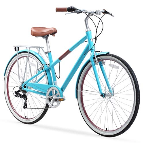 Hybrid Bike : sixthreezero Reach Your Destination Women's Hybrid Bike with Rear Rack, 28 Inches, 7-Speed, Teal