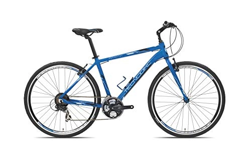 Hybrid Bike : Tecnobike Manhattan Man Hybrid / Hybrid 28 Inch - High Performance Aluminium Frame - Shimano 21 Speed Speed - H54 - Blue