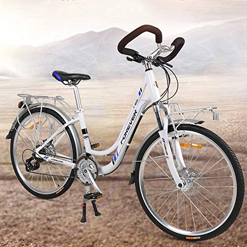 Hybrid Bike : XRQ 26 Inch Bike Mens And Womens Hybrid Retro-Styled Cruiser, Step-Over Or Step-Through Frame Option, Butterfly Handle 27-Speed Long Distance Road Bike