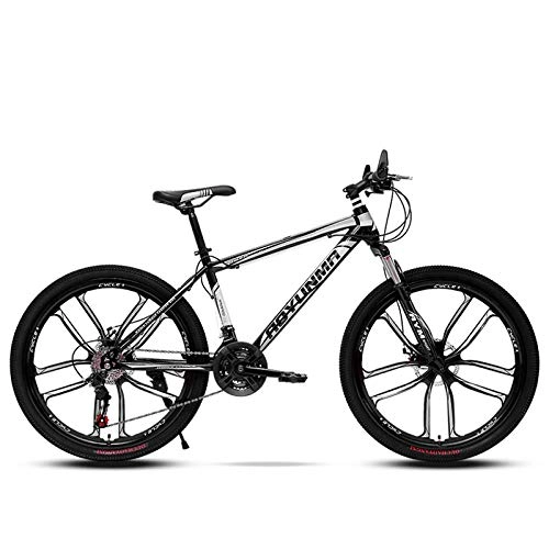 Hybrid Bike : YeeWrr Electric Bikes For Adults Men Environmentally Friendly Transportation, Comfortable Riding, 24 / 26 Inch Mountain Bike, Lightweight Hybrid Bike-Black_White_10Spokes_21speed_24inches