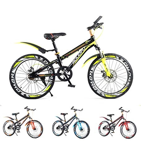 Mountain Bike : 18IN Youth Mountain Bike Bicycle, Multi-Color Optional Safety Double Brake Non-Slip Tire Student Mountain Single Speed Kids Bike Adjustable Handlebar Seat Height, Blue