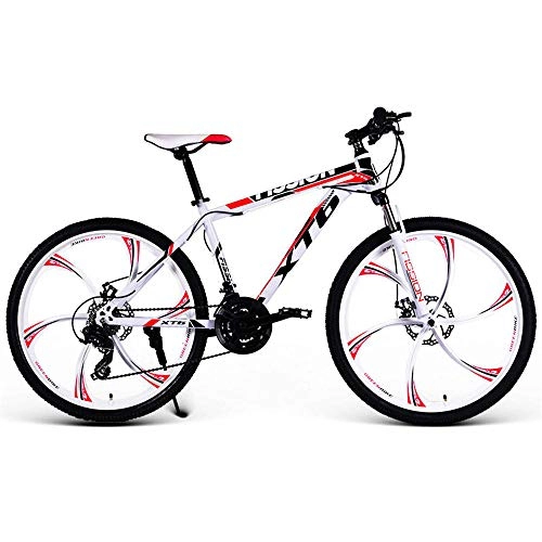 Mountain Bike : 21 / 24 / 27 / 30-speed 26-inch mountain bike-dual disc brakes-suitable for adult students off-road bike red-27 Speed