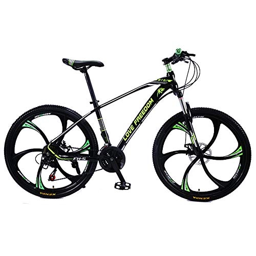 Mountain Bike : 21-speed 26-inch mountain bike bicycle-dual disc brakes-suitable for adult students on road mountain bikes green