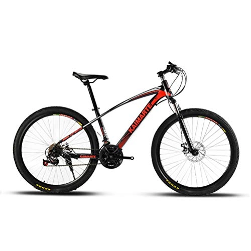 Mountain Bike : 21 Speed Mountain Bike 26 Inches Wheels Dual Suspension Bicycle Disc Brakes, Red