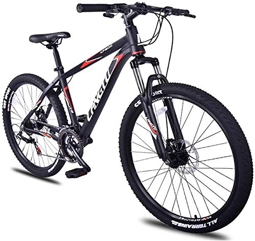 Mountain Bike : 21-Speed Mountain Bikes, 26 Inch Aluminum Frame Hardtail Mountain Bike, Kids Adult All Terrain Mountain Bike, Anti-Slip Bicycle (Color : Red)