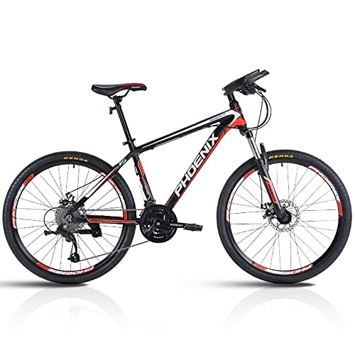 Mountain Bike : 24 / 26 / 27.5-inch Mountain Bike, 27 Speed Mountain Bicycle With High Carbon Steel Frame and Double Disc Brake, Front Suspension Shock-Absor Men and Wom