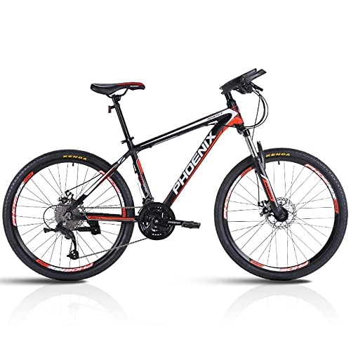 Mountain Bike : 24 / 26 / 27.5-inch Mountain Bike, 27 Speed Mountain Bicycle With High Carbon Steel Frame and Double Disc Brake, Front Suspension Shock-Absorbing Men and Women's Cycling Road Bike