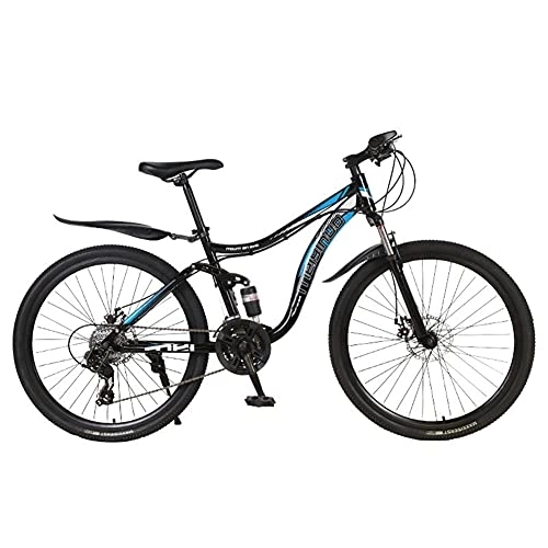 Mountain Bike : 24 / 26inch Full Suspension Mountain Bike for Adult Men and Women, 21-27 Speed City Road Bicycle, Double Disc Brake