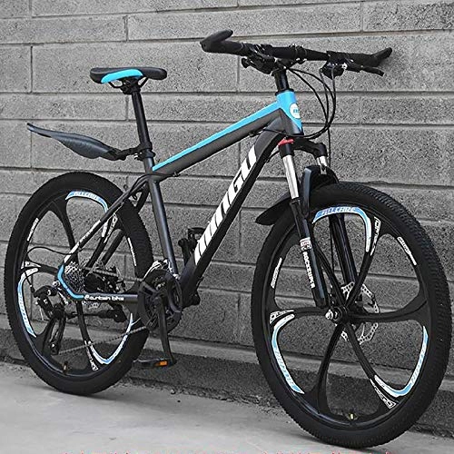Mountain Bike : 24 Inch 21-speed Hardtail Mountain Bike, 6 Spoke Geared Bicycle With Dual Disc Brakes & Fork Suspension, Shock Absorption Fat Tire Bike Sport Bike