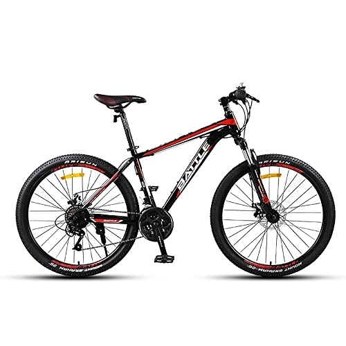 Mountain Bike : 24 Inch Mountain Bike with High Carbon Steel Frame and Double Disc Brake, 24 Speed Mountain Bike with Suspension Fork, Mens / Womens Hardtail Mountain