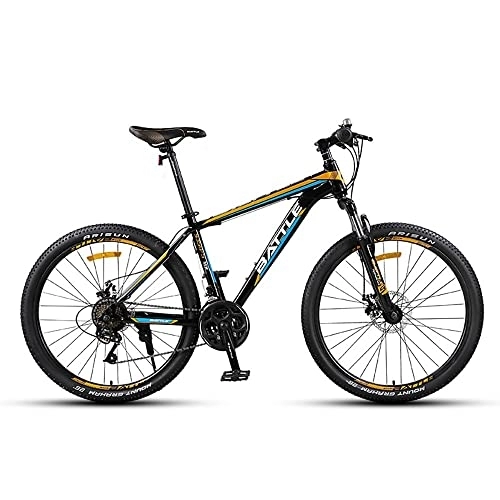 Mountain Bike : 24 Inch Mountain Bike with High Carbon Steel Frame and Double Disc Brake, 24 Speed Mountain Bike with Suspension Fork, Mens / Womens Hardtail Mountain Bicycle for Adults