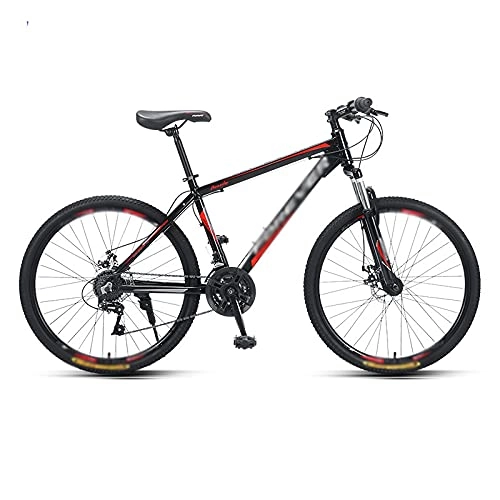 Mountain Bike : 24-speed Mountain Bike 26-inch Bicycle, Variable Speed Off-road Adult Racing To Work Riding(Color:Entry level-aluminum frame black red)