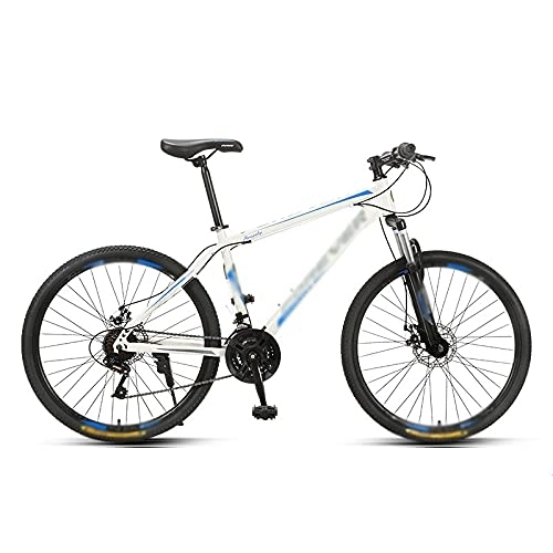 Mountain Bike : 24-speed Mountain Bike 26-inch Bicycle, Variable Speed Off-road Adult Racing To Work Riding(Color:Entry level-aluminum frame white blue)