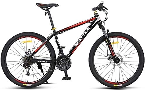 Mountain Bike : 24-Speed Mountain Bikes, 26 Inch Adult High-carbon Steel Frame Hardtail Bicycle, Men's All Terrain Mountain Bike, Anti-Slip Bikes (Color : Red)