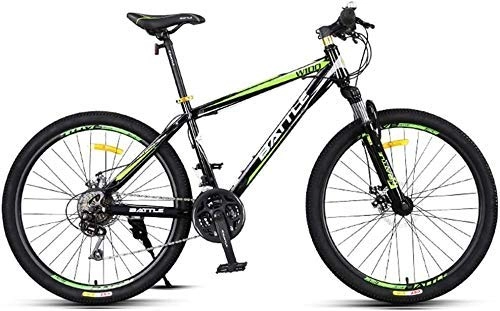 Mountain Bike : 24-Speed Mountain Bikes, 26 Inch Adult High-carbon Steel Frame Hardtail Bicycle, Men's All Terrain Mountain Bike, Anti-Slip Bikes XIUYU (Color : Green)
