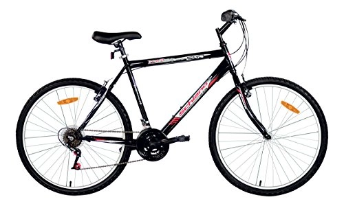 Mountain Bike : 24Inch Mountain Bike Boys Hardtail MTB SCHIANO CXR 18Speed Shimano Gears, black / red