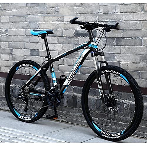 Mountain Bike : 26 / 27.5inch Wheels 21 Speed Mountain Bike Dual Disc Brake Bicycle For Men And Women, MTB Bike(Size:26inch, Color:black+blue)