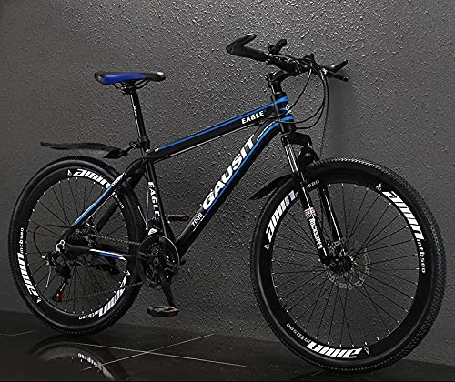 Mountain Bike : 26 Inch 21 / 24 / 27 / 30-Speed Ultra-Light Aluminum Alloy Mountain Bike Full Suspension Mountain Bike Male And Female Bicycles, Blue, 30 speed