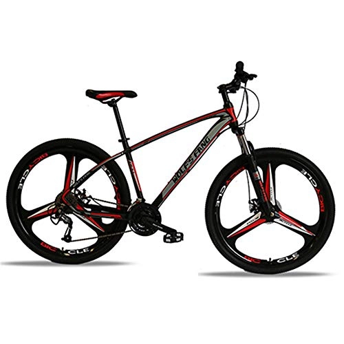 Mountain Bike : 26 inch 21 / 24 / 27 speed mountain bike-mechanical brake-suitable for outdoor bicycles for adult students Black red-21 speed