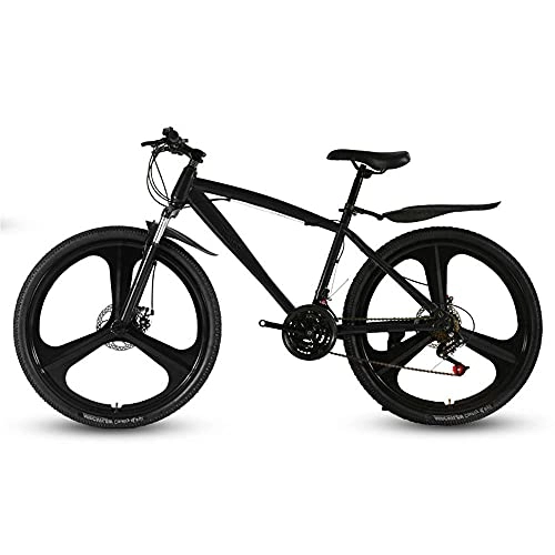 Mountain Bike : 26-inch 21-speed hard-tail bike, adult male and female road and cross-country mountain bikes, high carbon steel frame, double disc brake bike-A