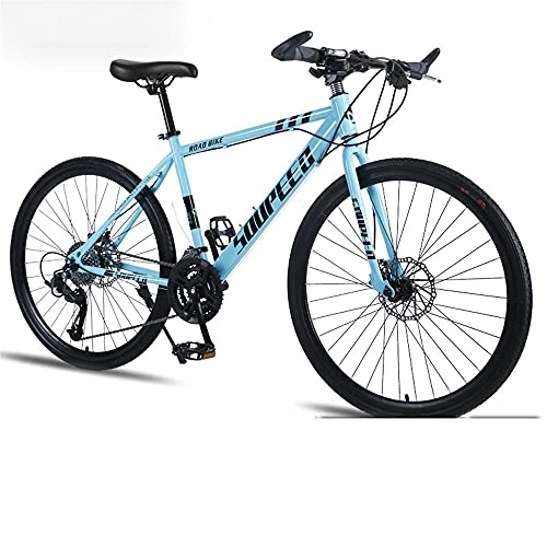 Mountain Bike : 26 inch bicycle-mechanical brake-suitable for male and female adult students cross-country mountain bike-Blue-30 speed