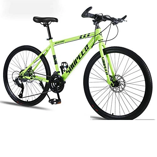 Mountain Bike : 26 inch bicycle-mechanical brake-suitable for male and female adult students cross-country mountain bike-Green-30speed