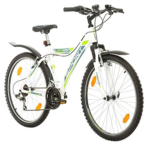 Mountain Bike : 26 inch Hardtail Unisex Cool Look Sport Aluminium Frame 45 cm Shimano 18 - White (460)