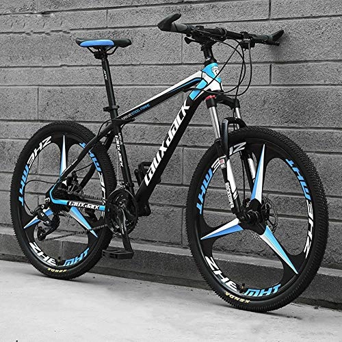 Mountain Bike : 26-Inch Men's Mountain Bike, High-Carbon Steel Hard-Tail Mountain Bike, City Bike with Front Suspension Adjustable Seat, Adult and Youth Off-Road, 21-Speed, E