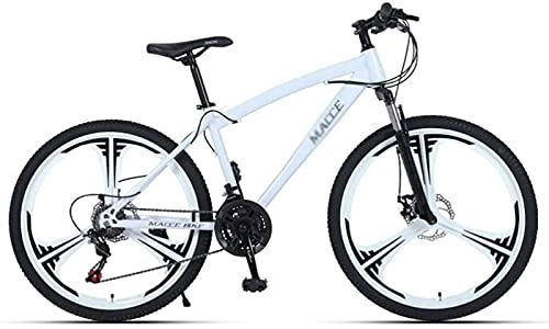Mountain Bike : 26 Inch Mountain Bike 21 / 24 / 27 Speed MTB Bicycle 18Inch Frame Suspension Fork Urban Commuter City Bicycle White-21Speed