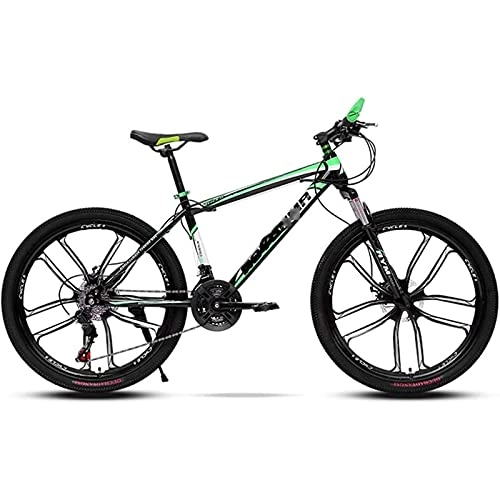 Mountain Bike : 26 Inch Mountain Bike, 21 / 24 Speed With Dual Disc Brakes, High Carbon Steel Adult Mountain Bike, Hard Tail Bike With Adjustable Seat (Color : C4, Speed : 24speed)